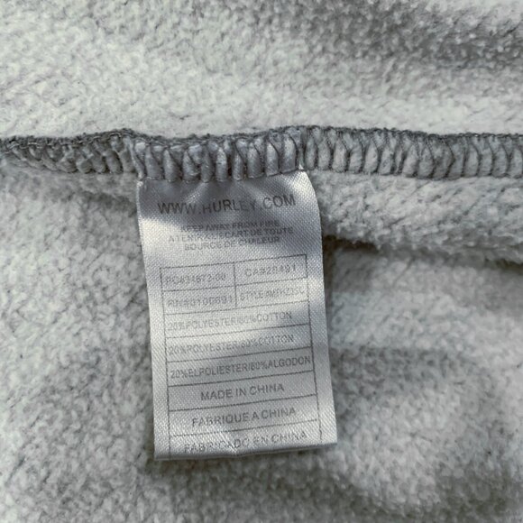 Hurley Full Zip Men's Hoodie XL Gray Jacket Insulated Sweater Jacket Thick Lined - Picture 10 of 10